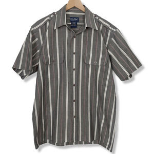 Vintage 80s Striped Short Sleeve Button Down Shirt Mens Medium John Blair